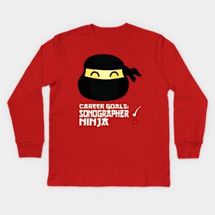 Sonographer Ninja Kids Long Sleeve T-Shirt